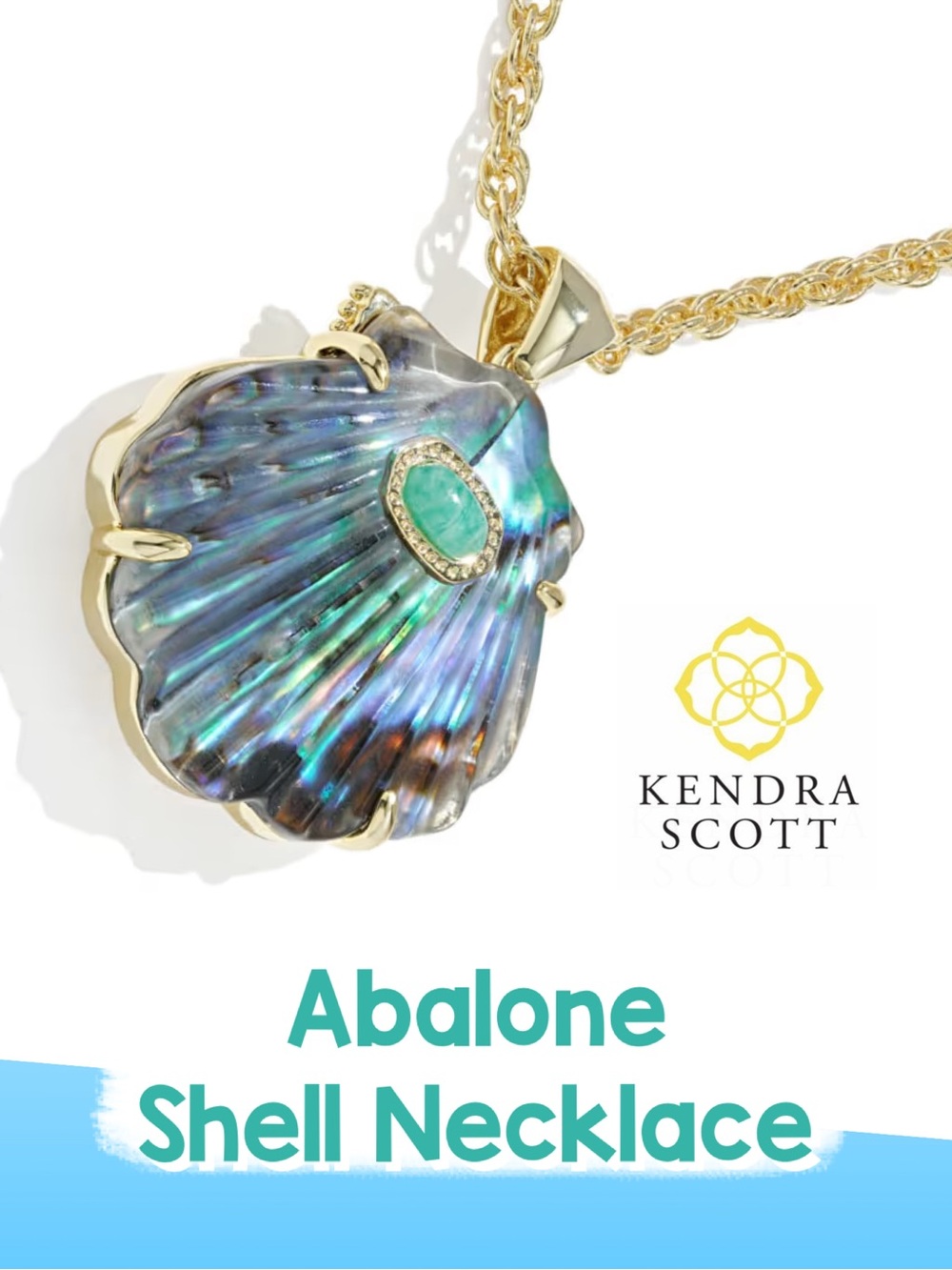Kendra Scott, Shell Necklace, Abalone Shell, Reversible, NEW with TAGS!